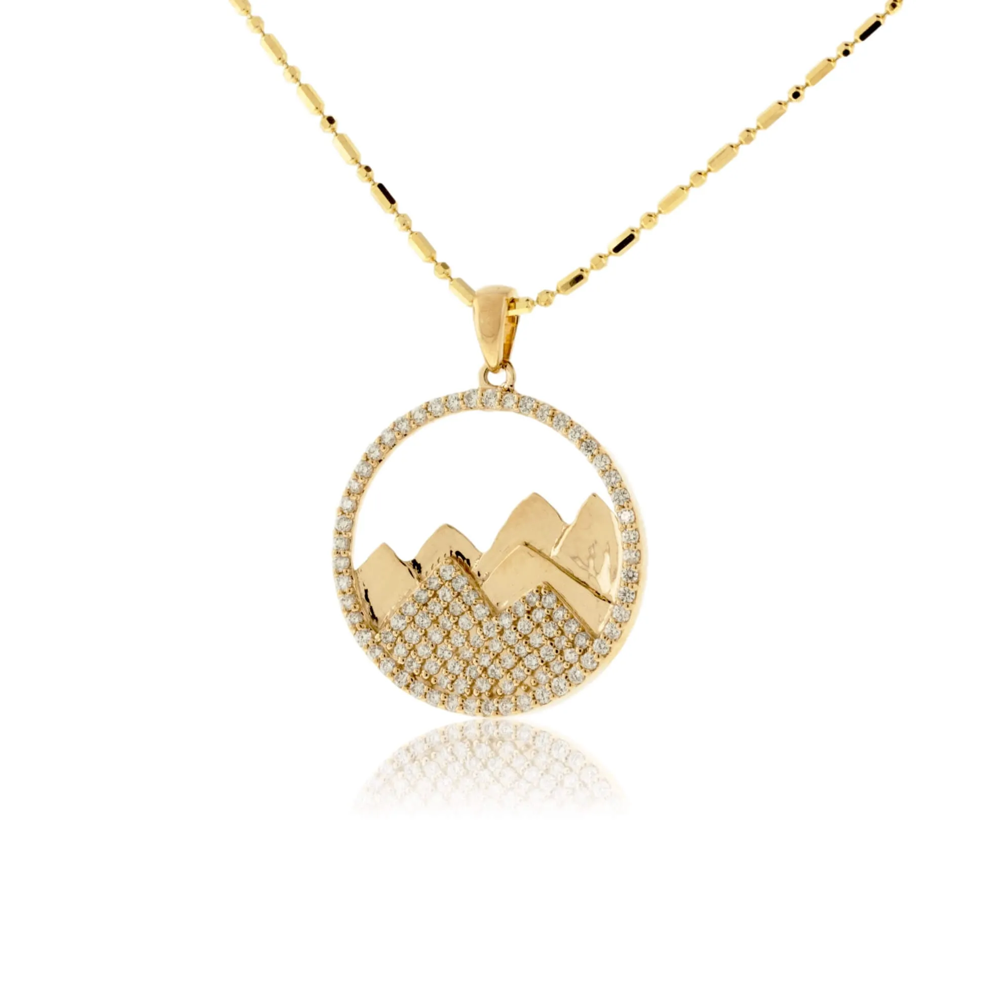 Diamond Mountain Silhouette in Circle Necklace