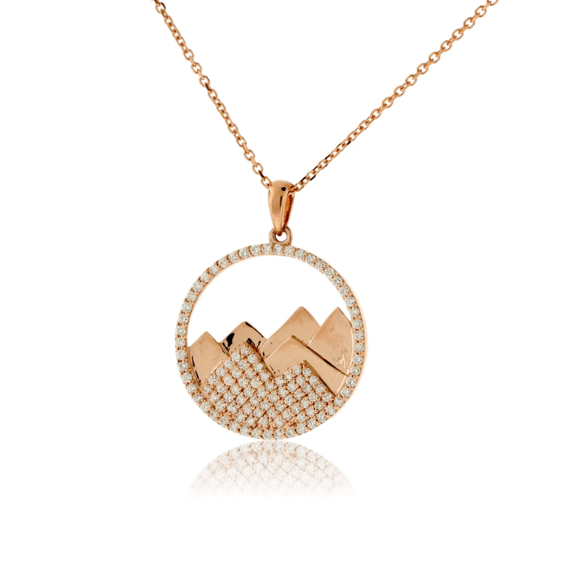 Diamond Mountain Silhouette in Circle Necklace
