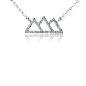 Diamond Outline Mountain Silhouette Necklace