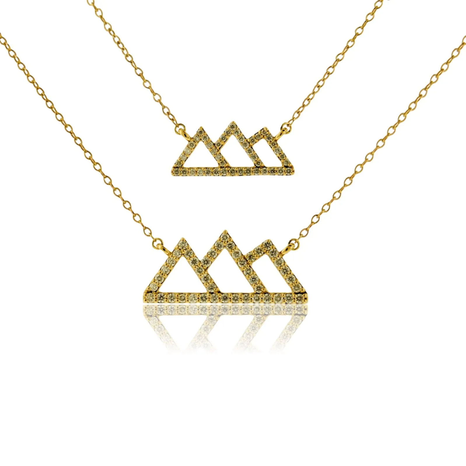 Diamond Outline Mountain Silhouette Necklace