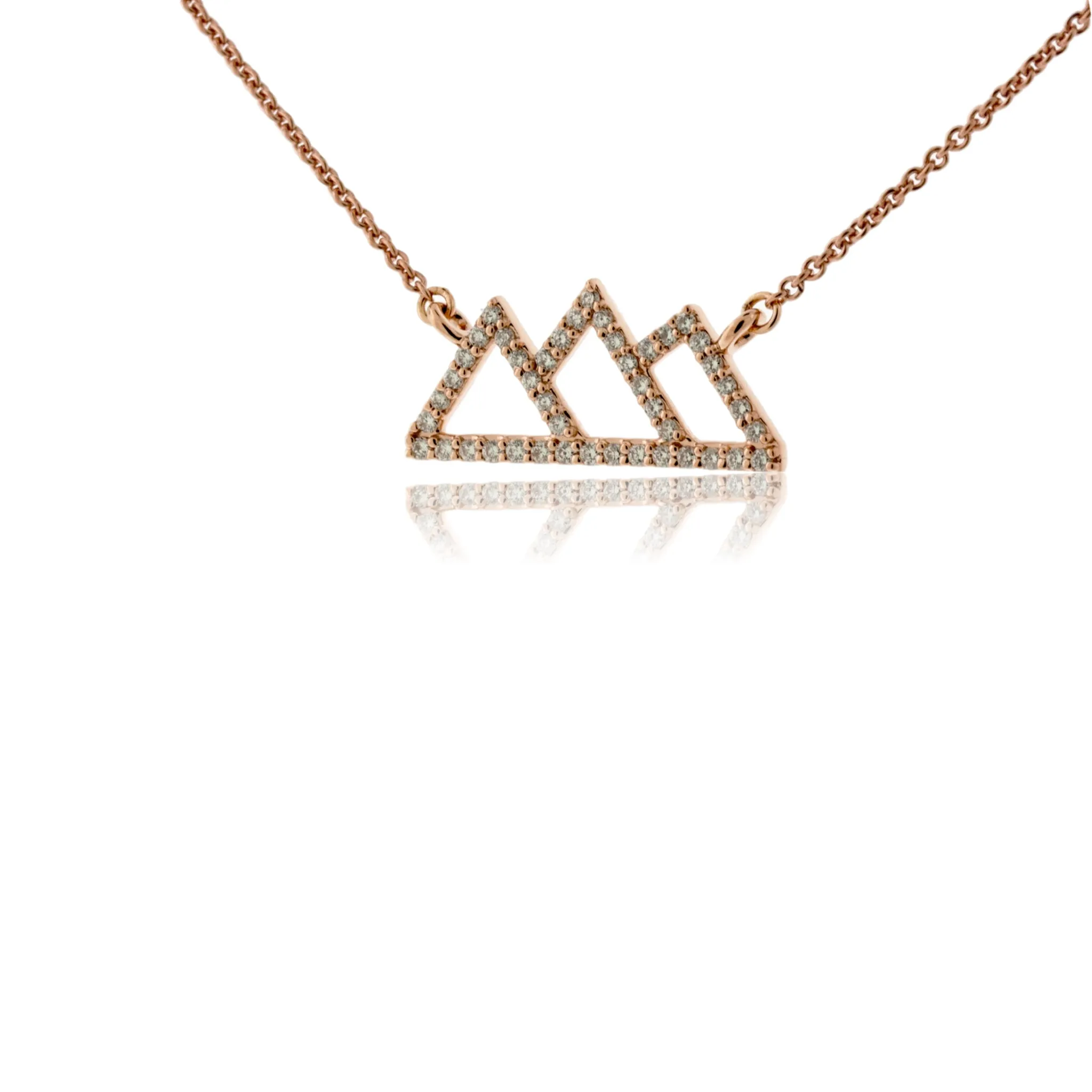 Diamond Outline Mountain Silhouette Necklace