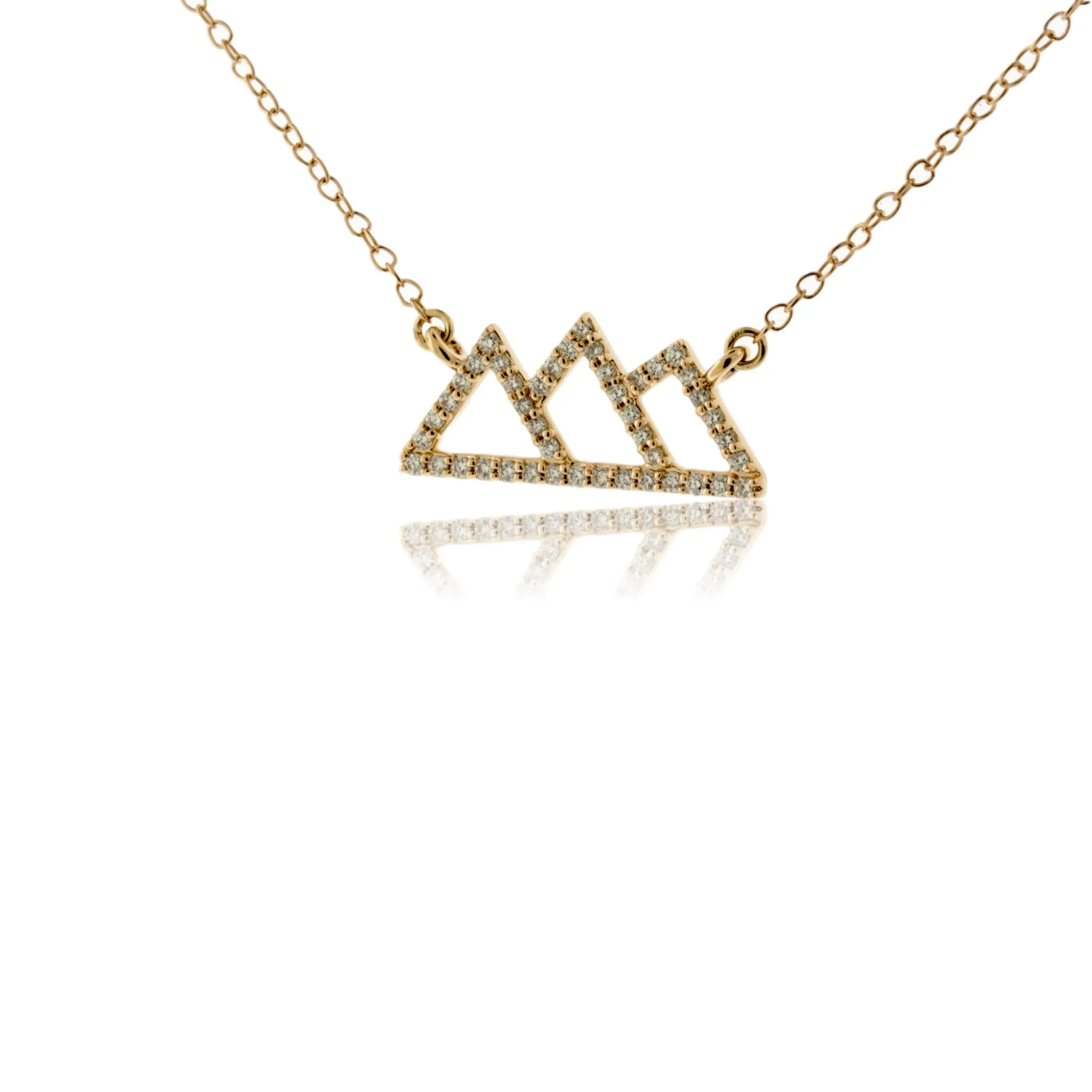 Diamond Outline Mountain Silhouette Necklace