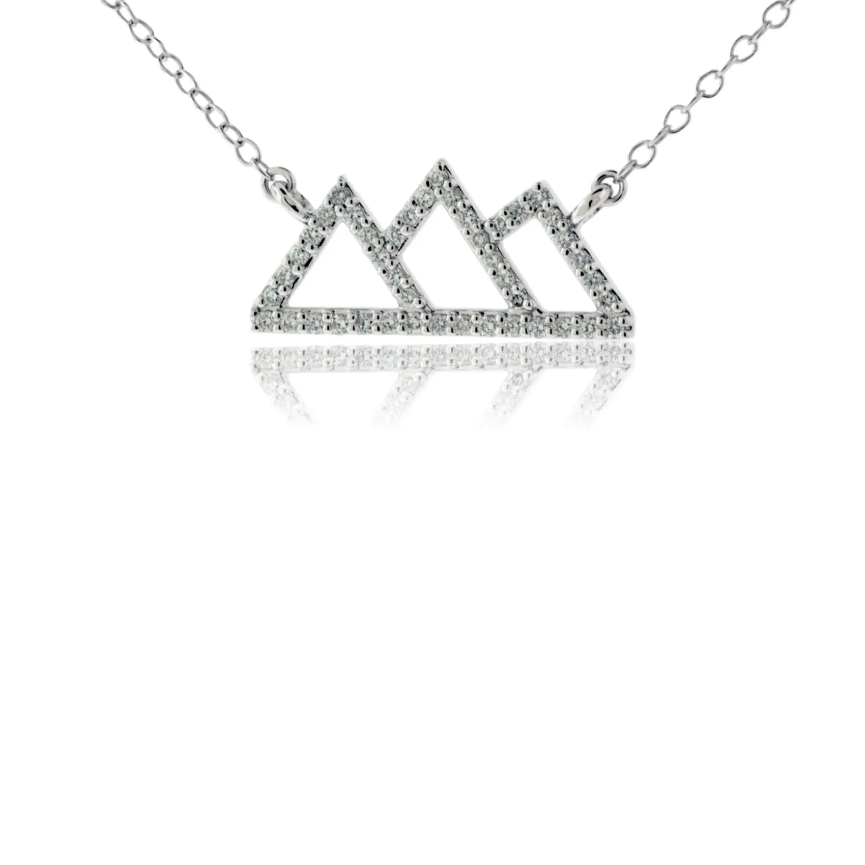 Diamond Outline Mountain Silhouette Necklace