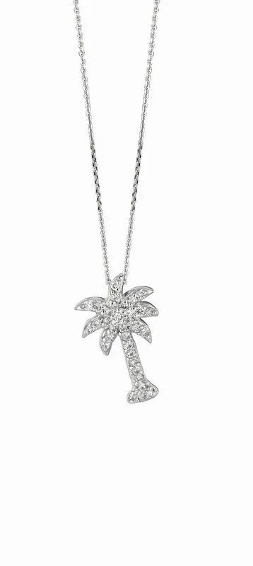 DIAMOND PALM TREE NECKLACE 14K GOLD (0.25 CTW)