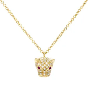 Diamond Panther Necklace 14K