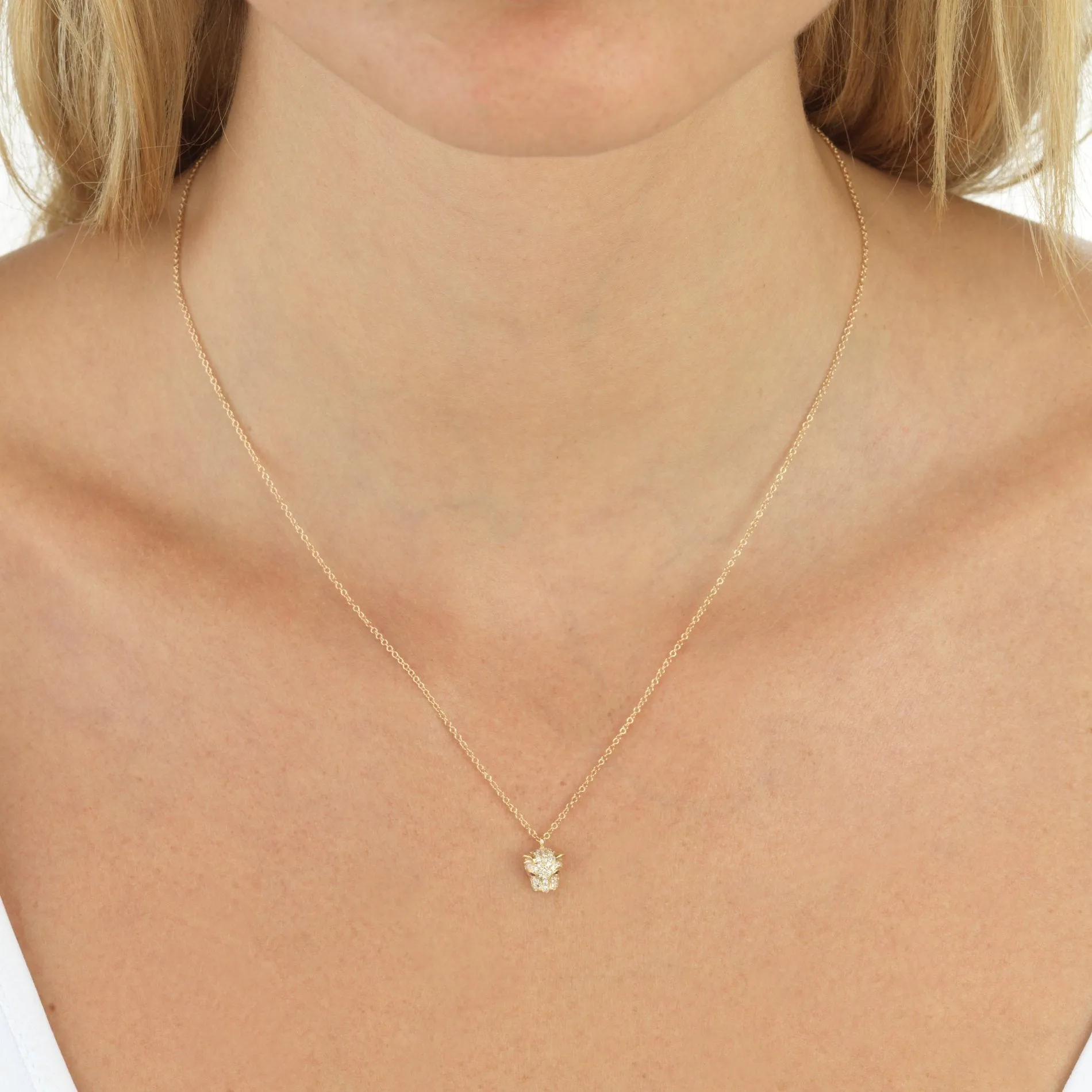 Diamond Panther Necklace 14K