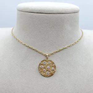 Diamond Spark Hammered Necklace
