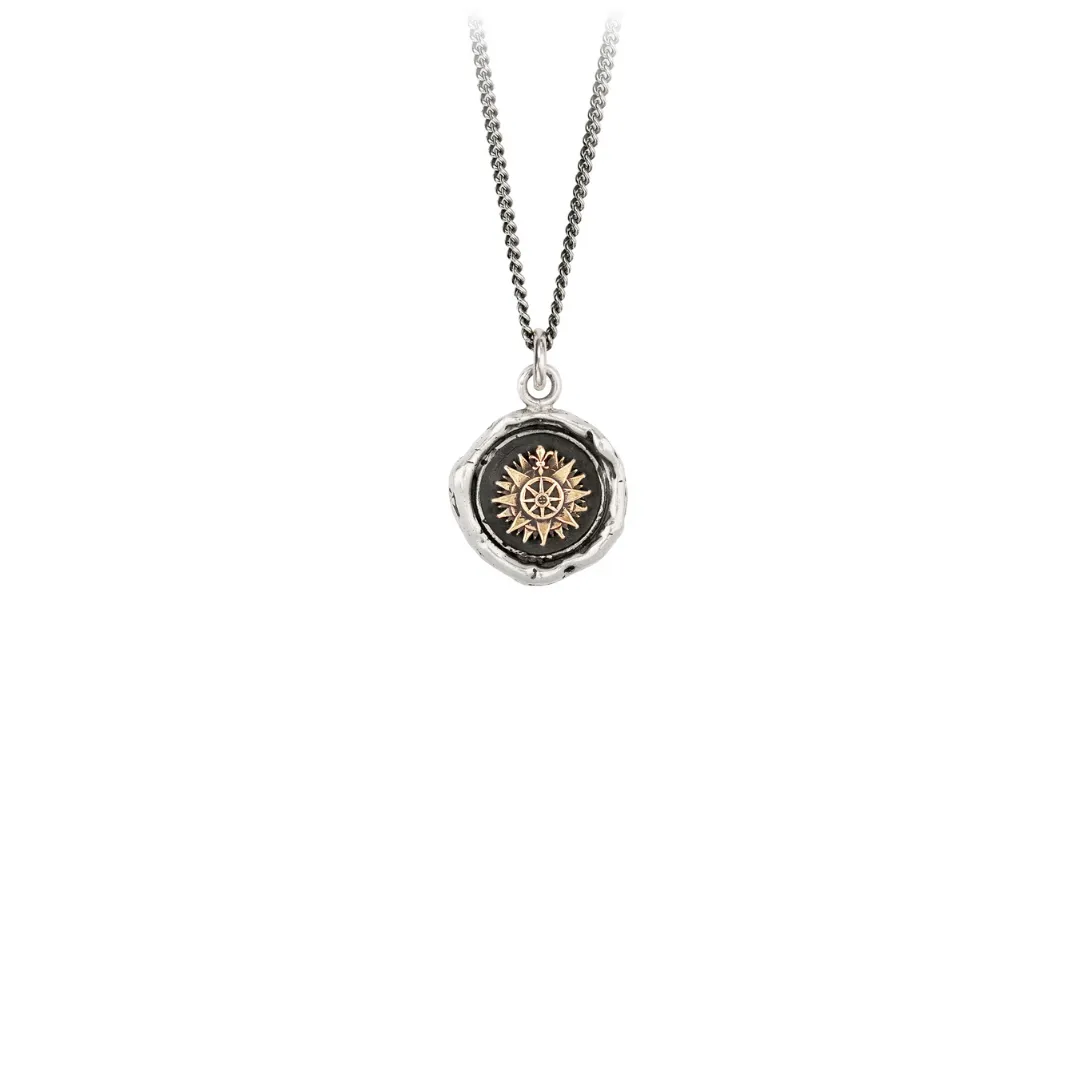 Direction 14k Gold on Silver Talisman Necklace