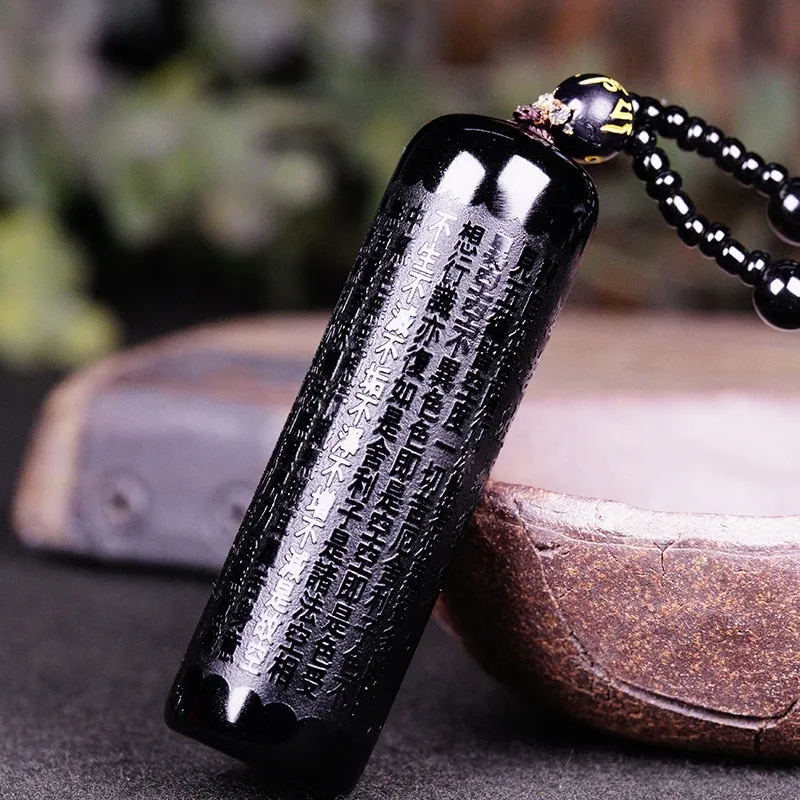 Divine Protection Obsidian Sutra Necklace