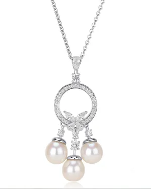 Dreamcatcher Three Pearls Pendant Necklace