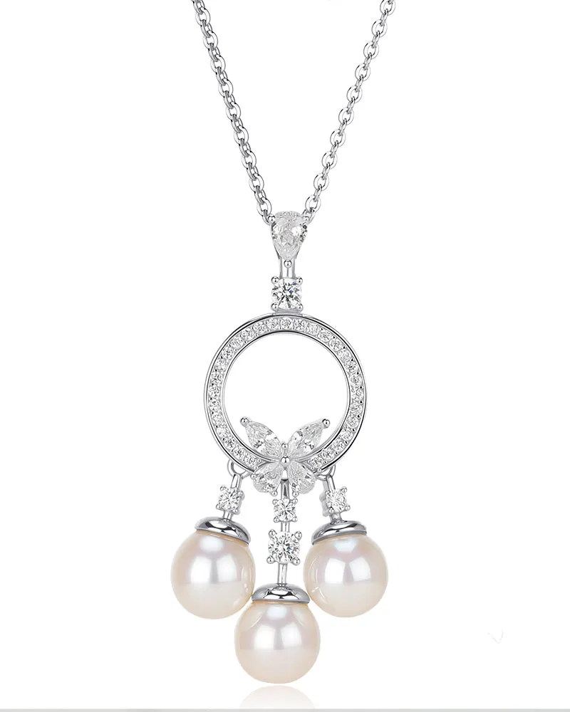 Dreamcatcher Three Pearls Pendant Necklace