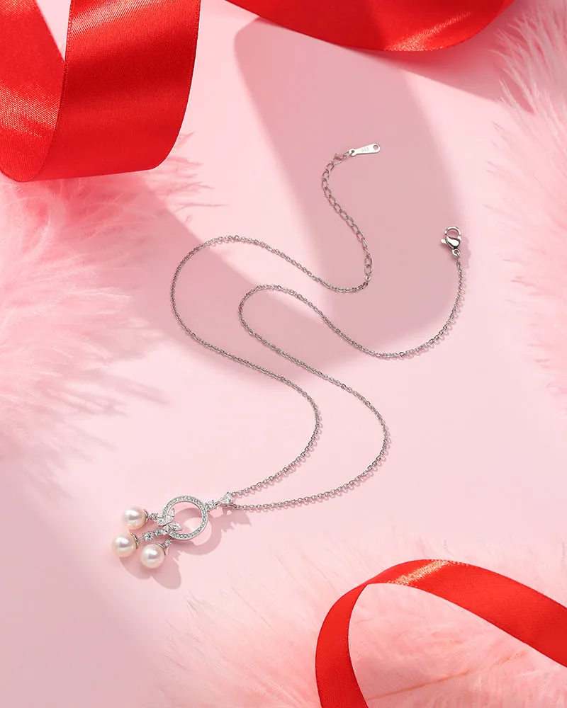 Dreamcatcher Three Pearls Pendant Necklace