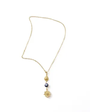 Drishti Evil Eye Charm Drop Necklace