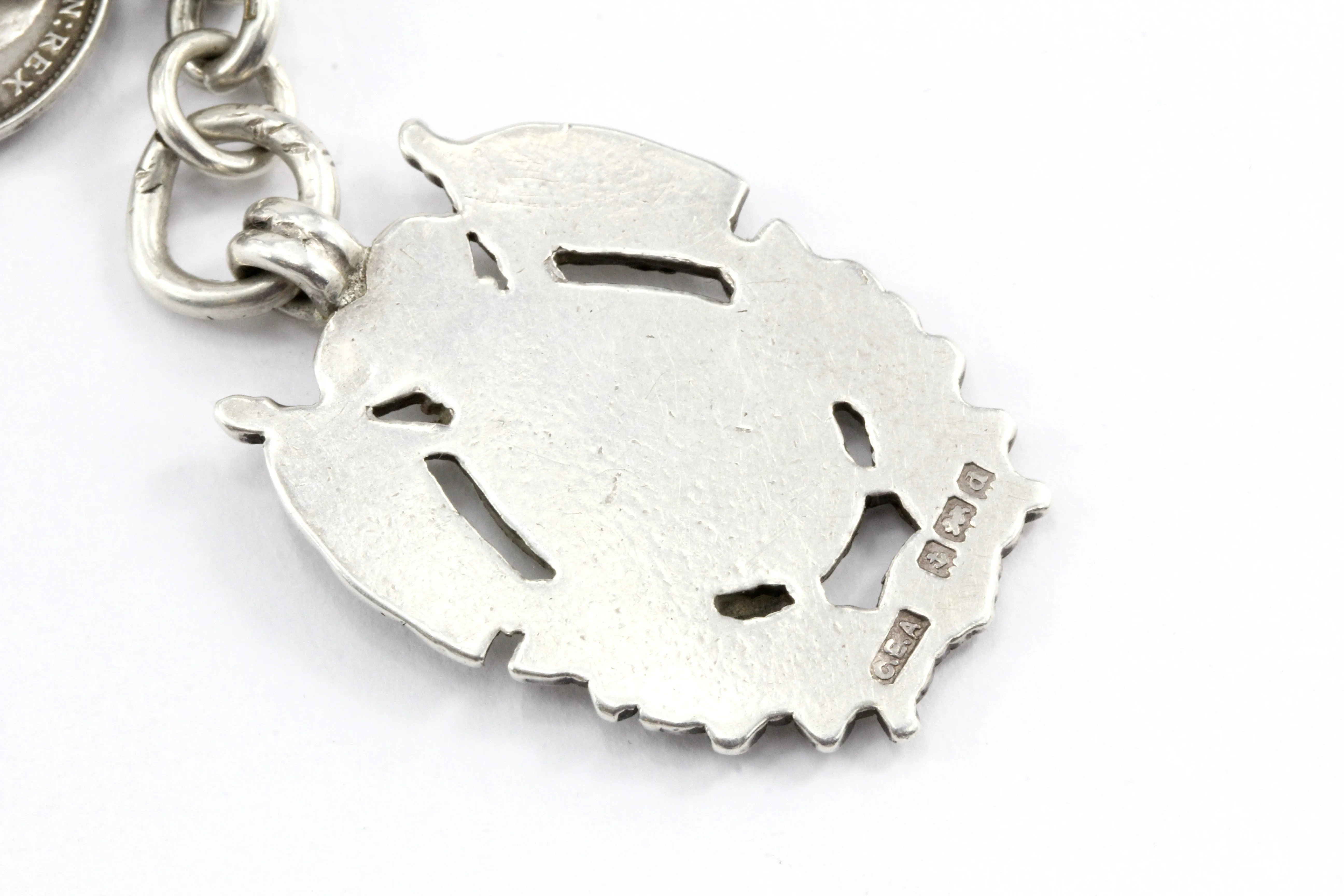 Edwardian Silver English Double Albert Watch Chain / Necklace c.1915