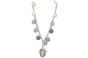 Edwardian Silver English Double Albert Watch Chain / Necklace c.1915