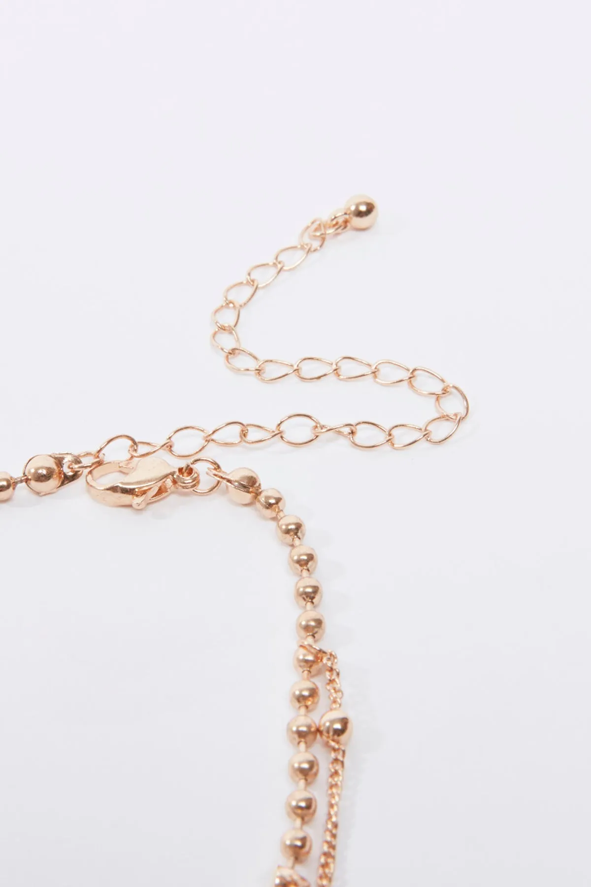 Embellished Layered Necklace with Lobster Clasp
