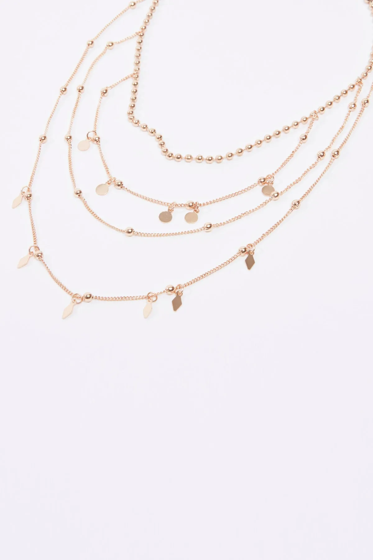 Embellished Layered Necklace with Lobster Clasp