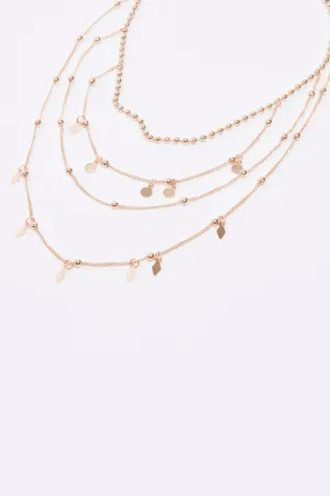 Embellished Layered Necklace with Lobster Clasp
