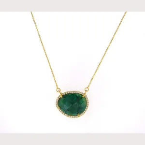 Emerald Gemstone Necklace-Gold