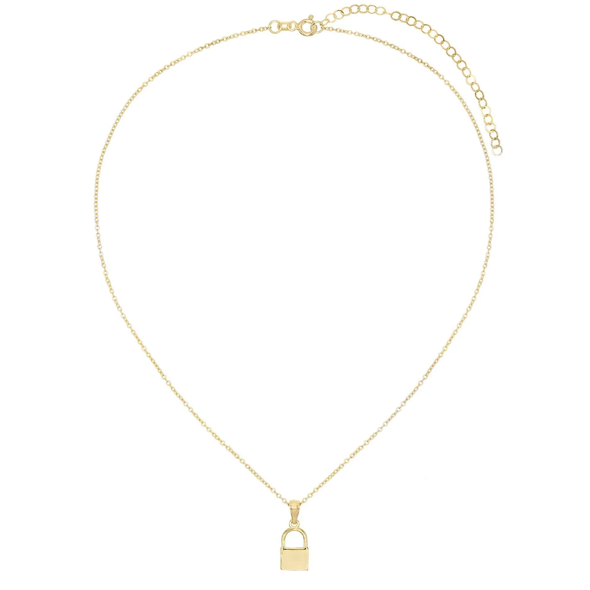 Engraved Mini Lock Necklace