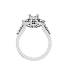 EternalDia Round 1.5 Ct D/VVS1 White Diamond 14k Finish Sterling Silver Flower Band Ring