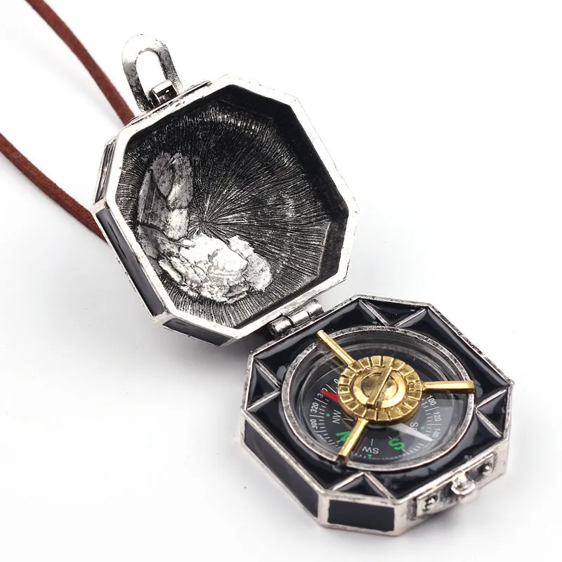 European And American Personality, Practical And Creative New Necklaces Camping Compass Survival Umbrella Rope Necklace