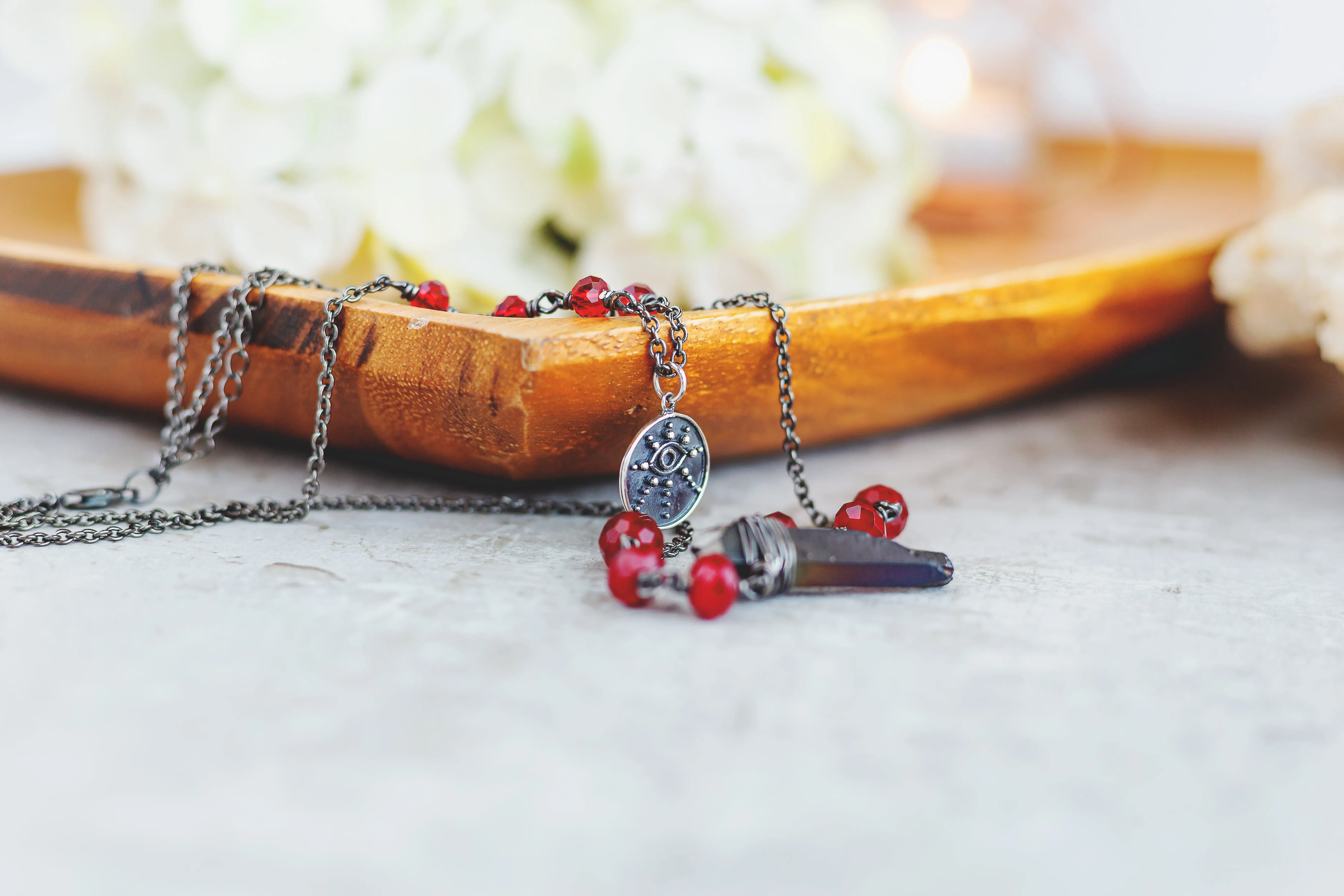 Eye See You Gemstone Crystal Necklace