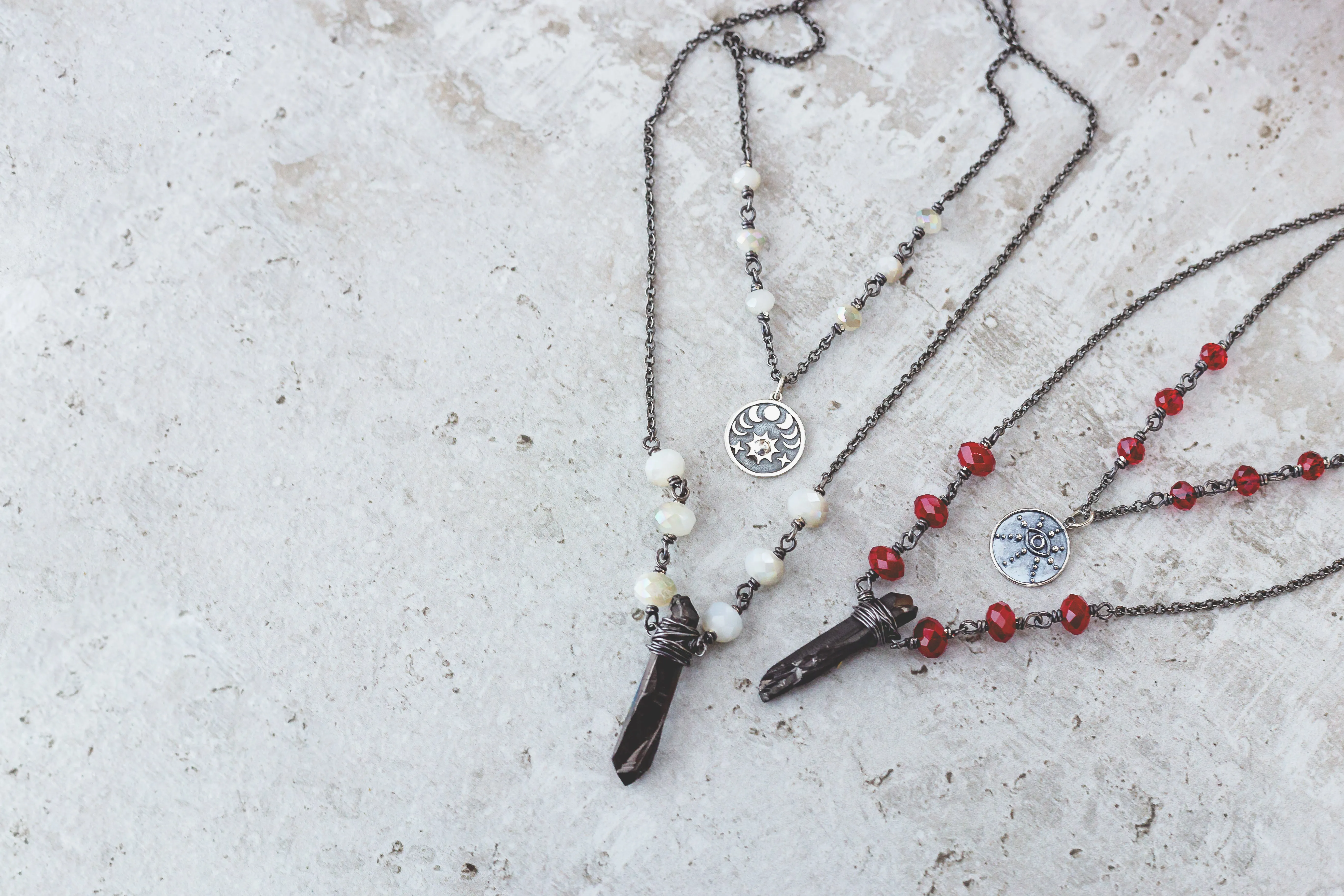 Eye See You Gemstone Crystal Necklace