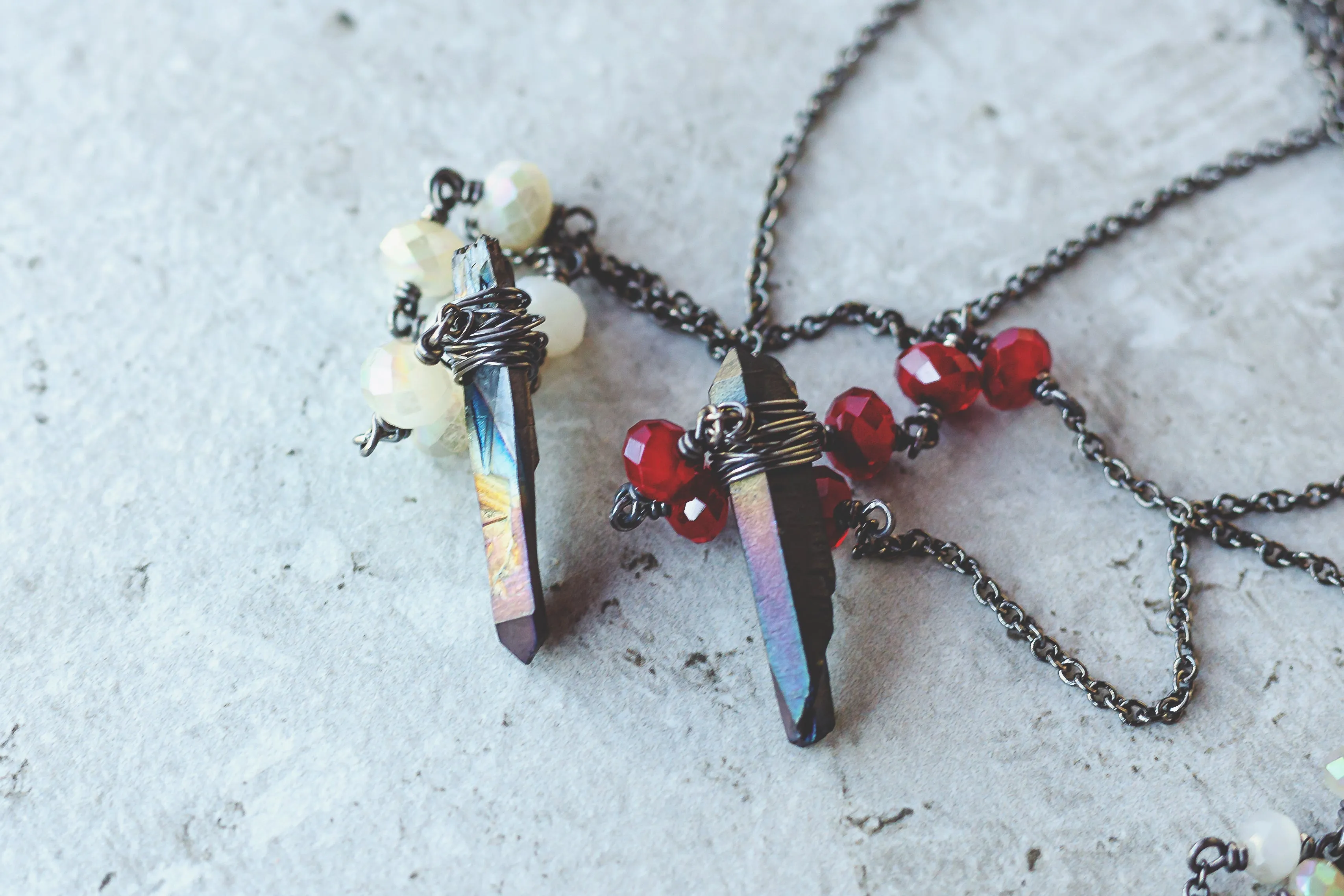 Eye See You Gemstone Crystal Necklace