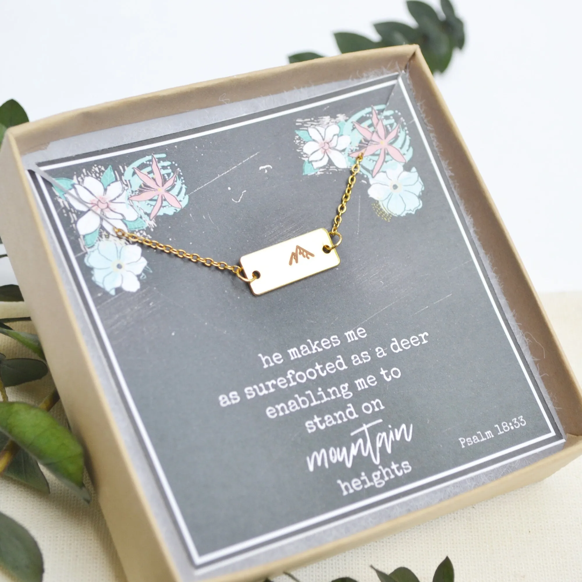 Faith Necklace, Mountain Necklace, Christian Gifts for Friends, Mountain Pendant Necklace, Religious Jewelry, Gold Mountain Necklace