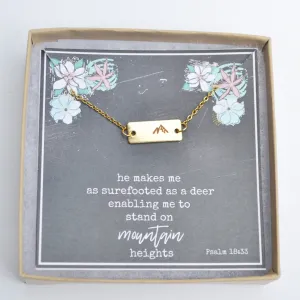 Faith Necklace, Mountain Necklace, Christian Gifts for Friends, Mountain Pendant Necklace, Religious Jewelry, Gold Mountain Necklace
