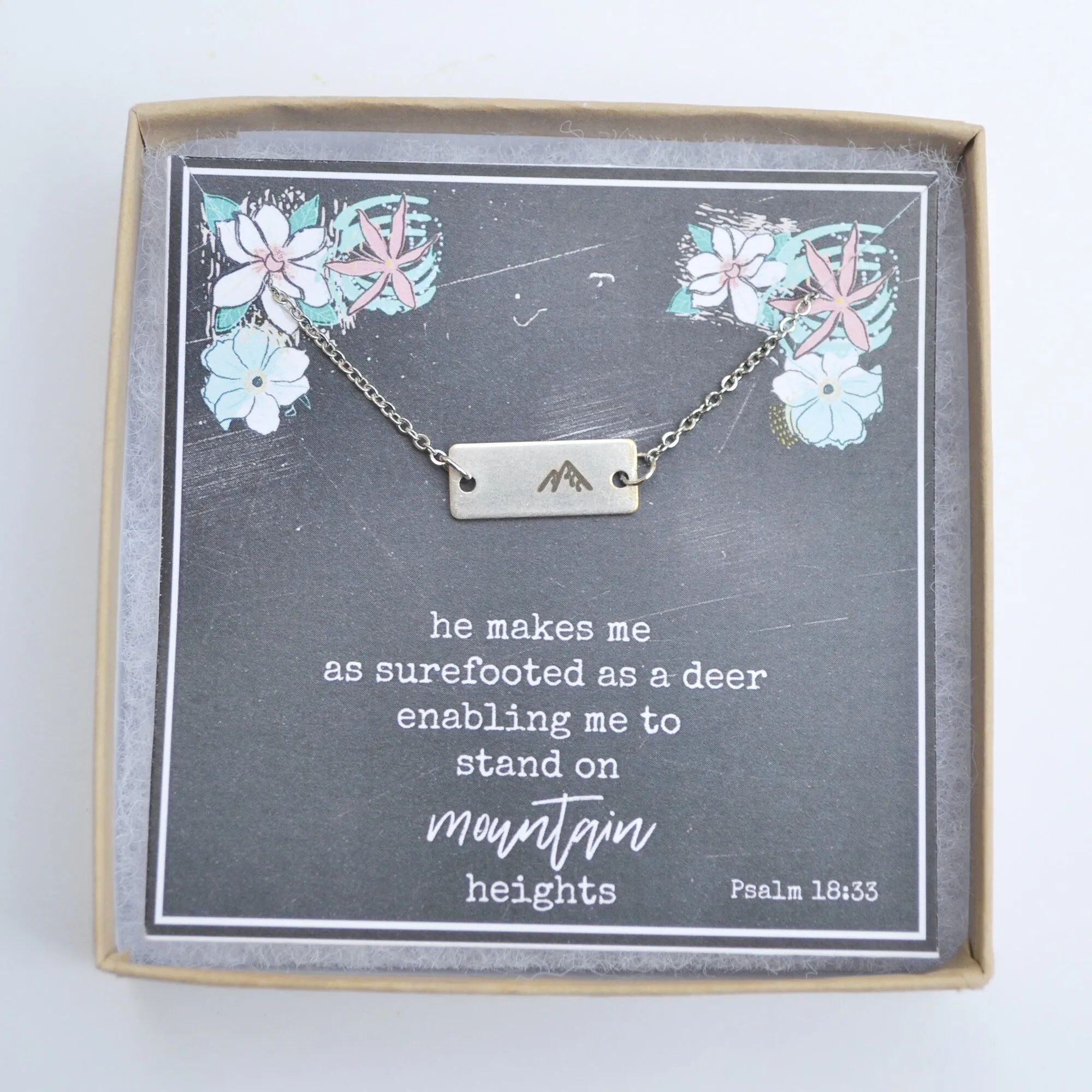 Faith Necklace, Mountain Necklace, Christian Gifts for Friends, Mountain Pendant Necklace, Religious Jewelry, Gold Mountain Necklace