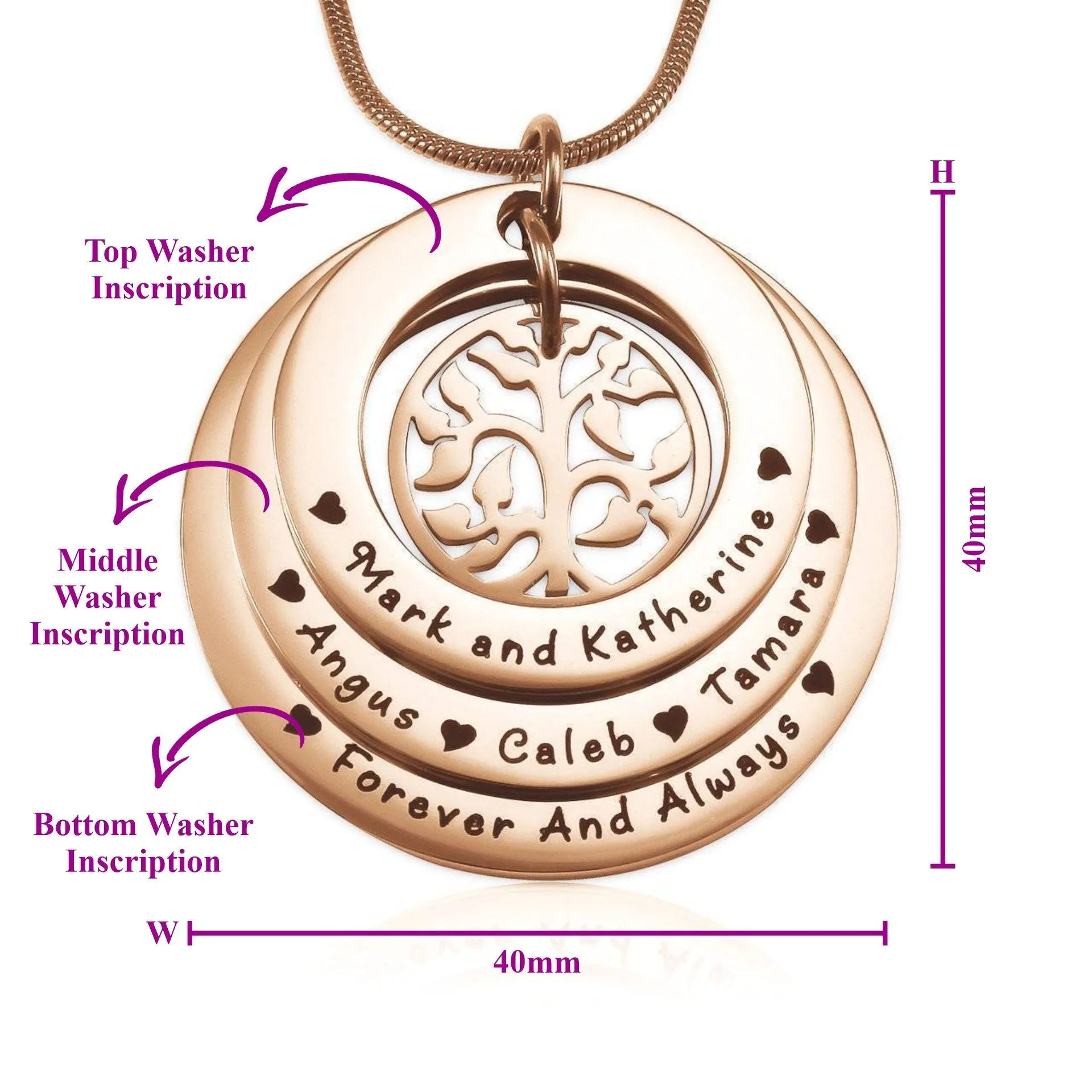 Family Triple Love Necklace