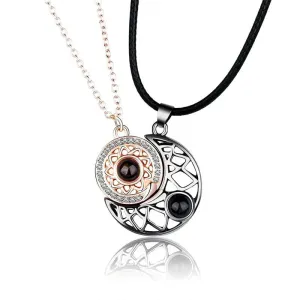 Fashion Magnetic Couple Necklace For Lovers Gothic Punk Heart Pendant Necklace