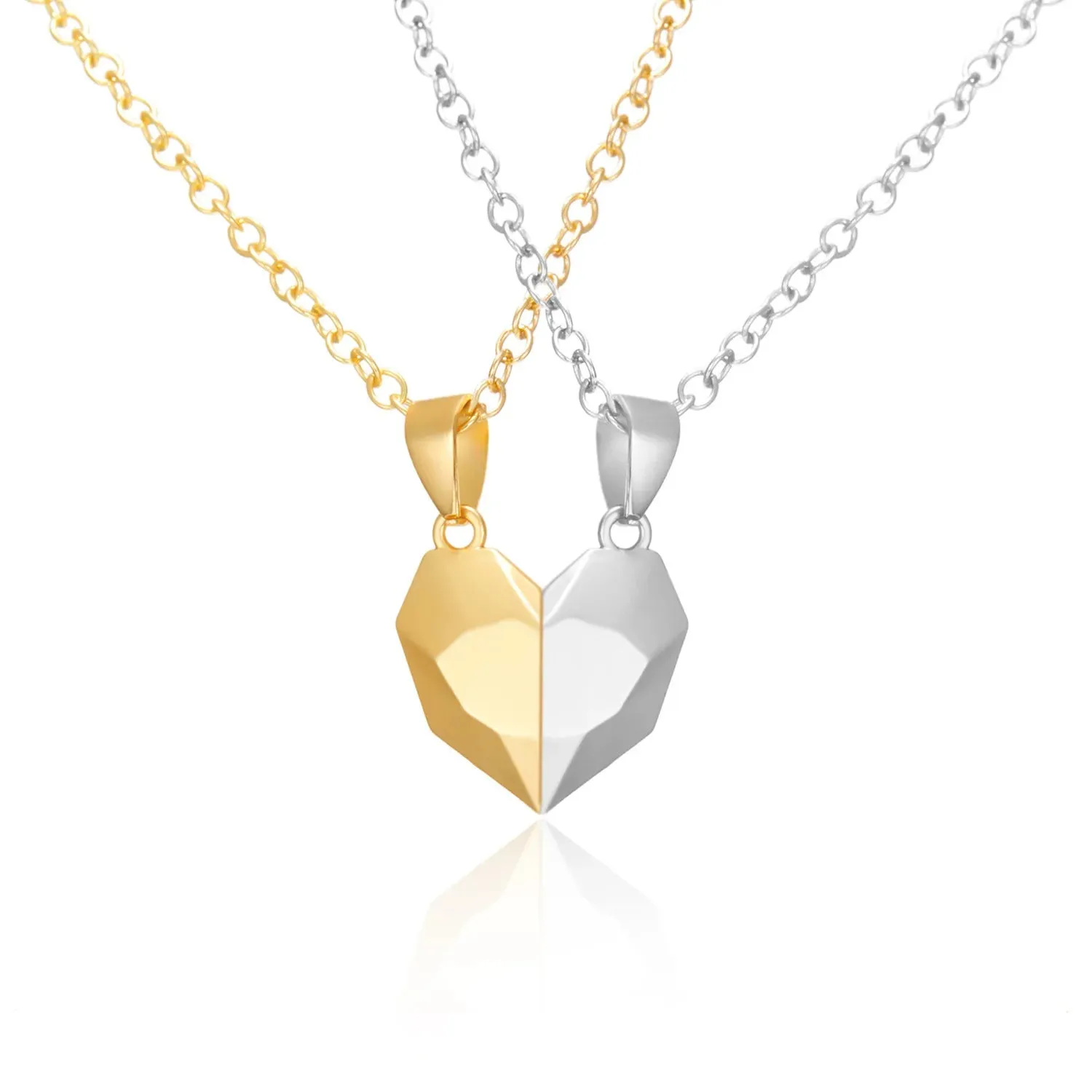 Fashion Magnetic Couple Necklace For Lovers Gothic Punk Heart Pendant Necklace