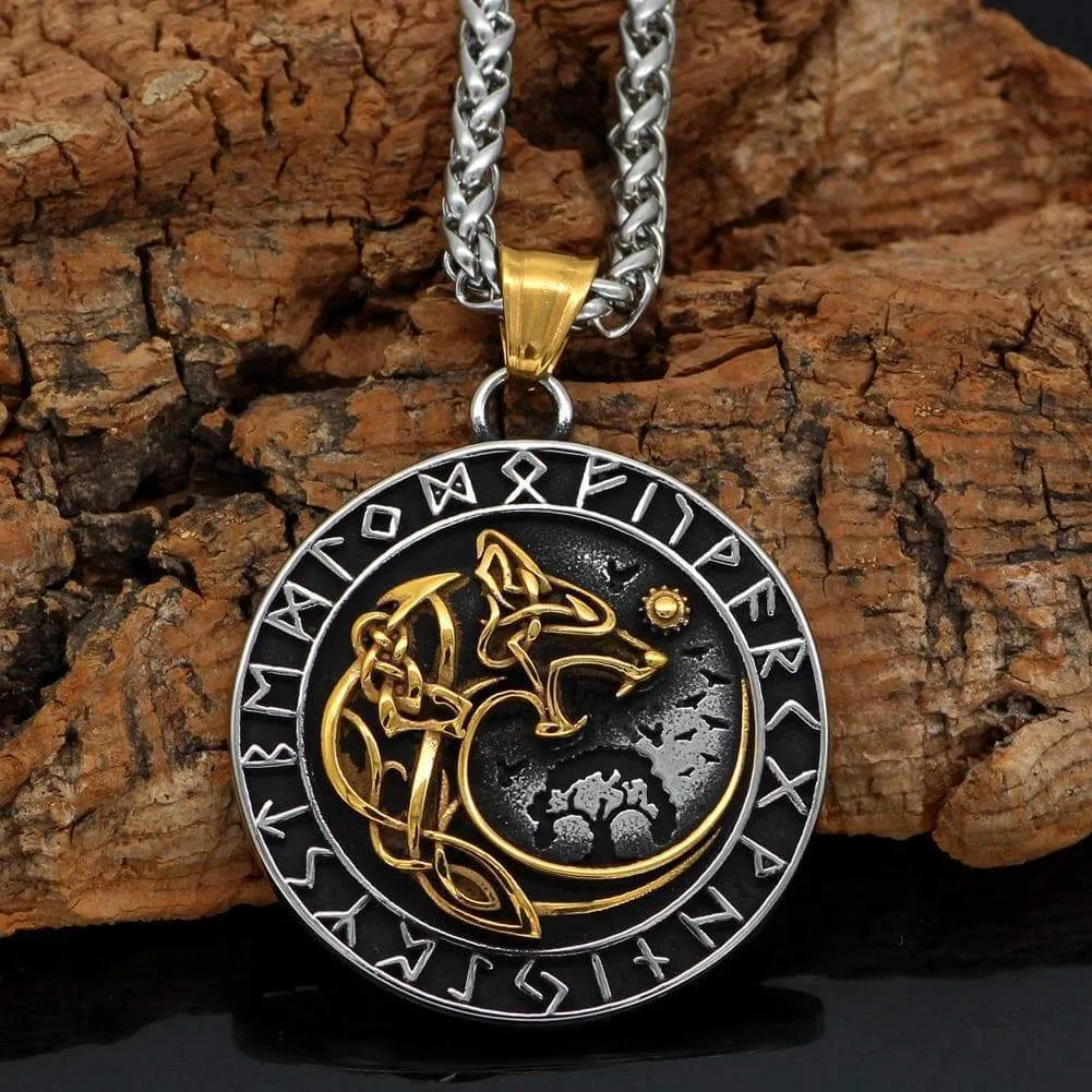 Fenrir Wolf Runic Necklace