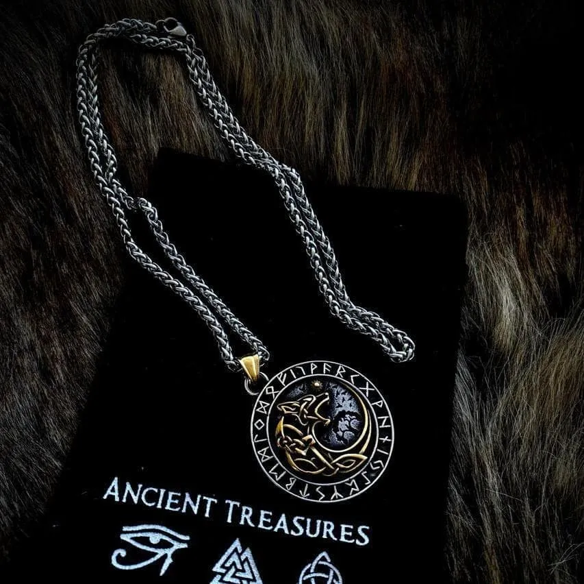 Fenrir Wolf Runic Necklace