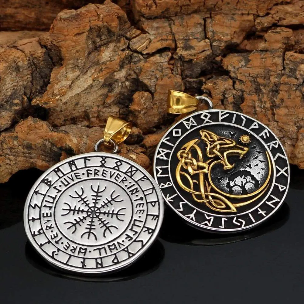 Fenrir Wolf Runic Necklace