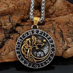 Fenrir Wolf Runic Necklace