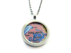 Finland Map Pendant Necklace