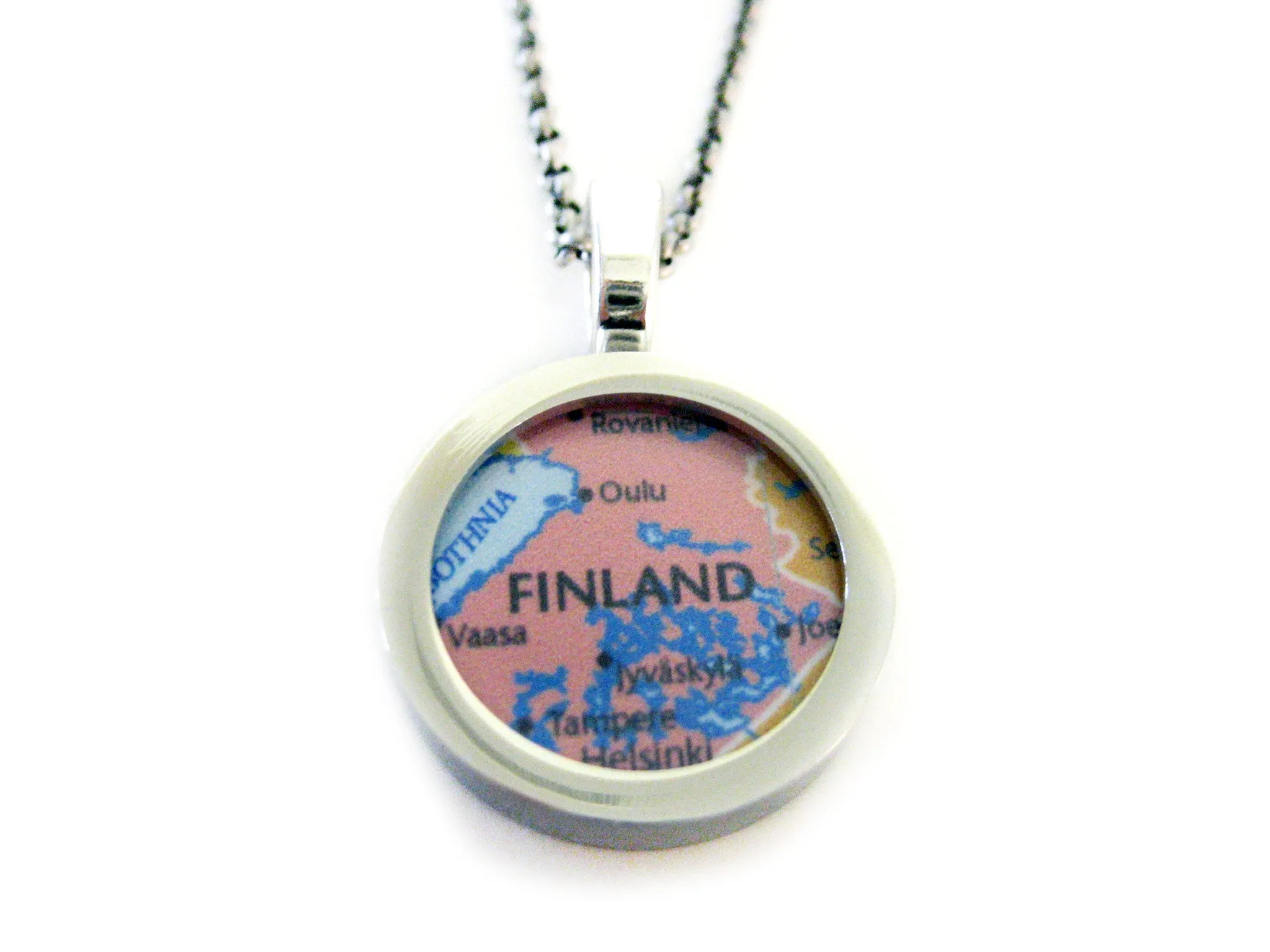 Finland Map Pendant Necklace