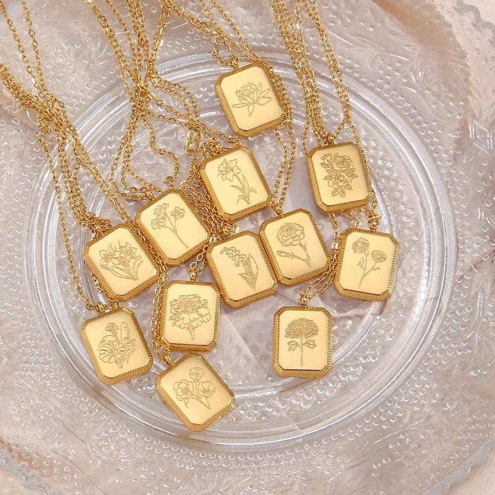 Flower Birthstone Necklaces