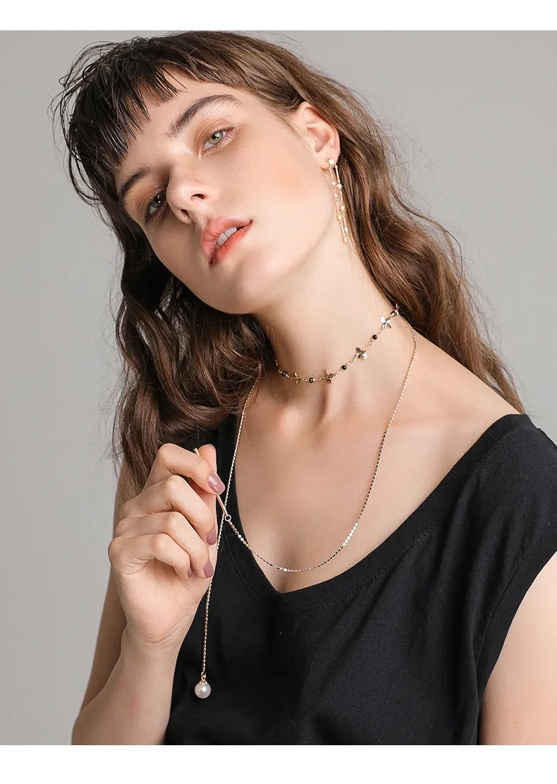 Flower Double Deck Necklace