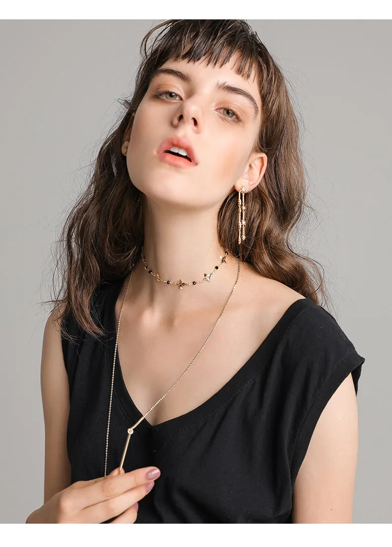 Flower Double Deck Necklace
