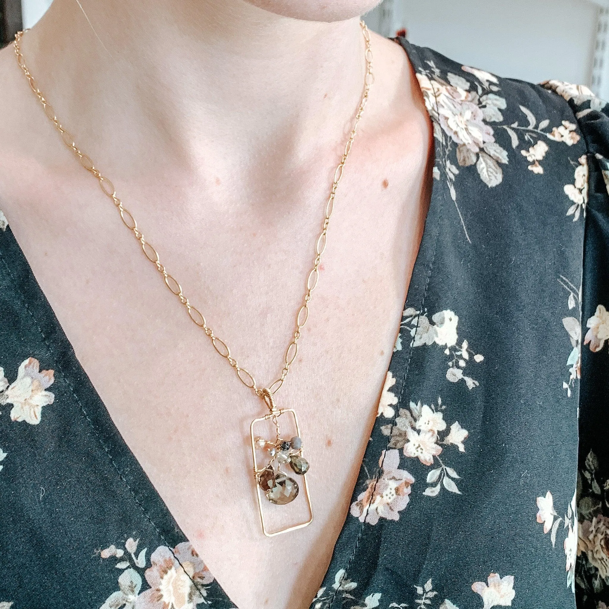 Flower in a Frame Necklace