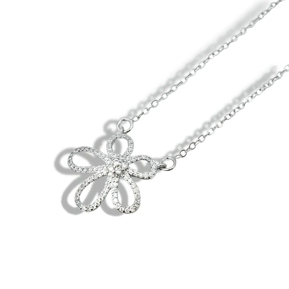 Flower Power Silver Necklace