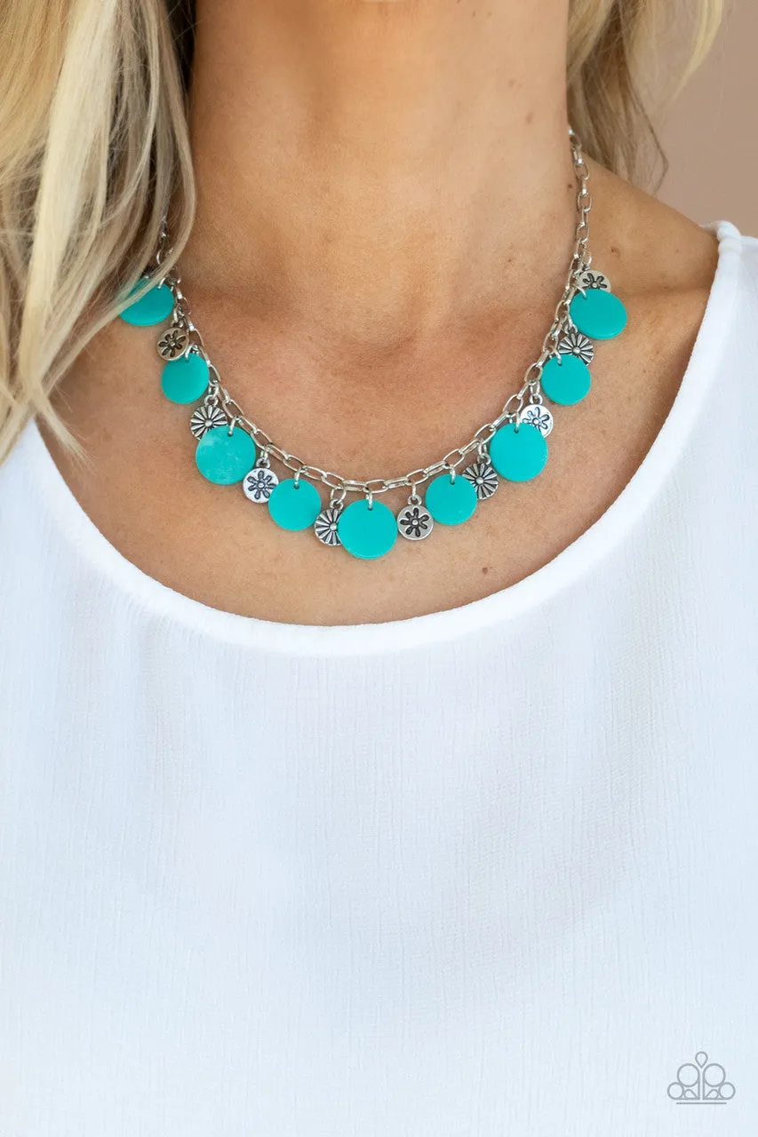 Flower Powered Blue Paparazzi Necklace