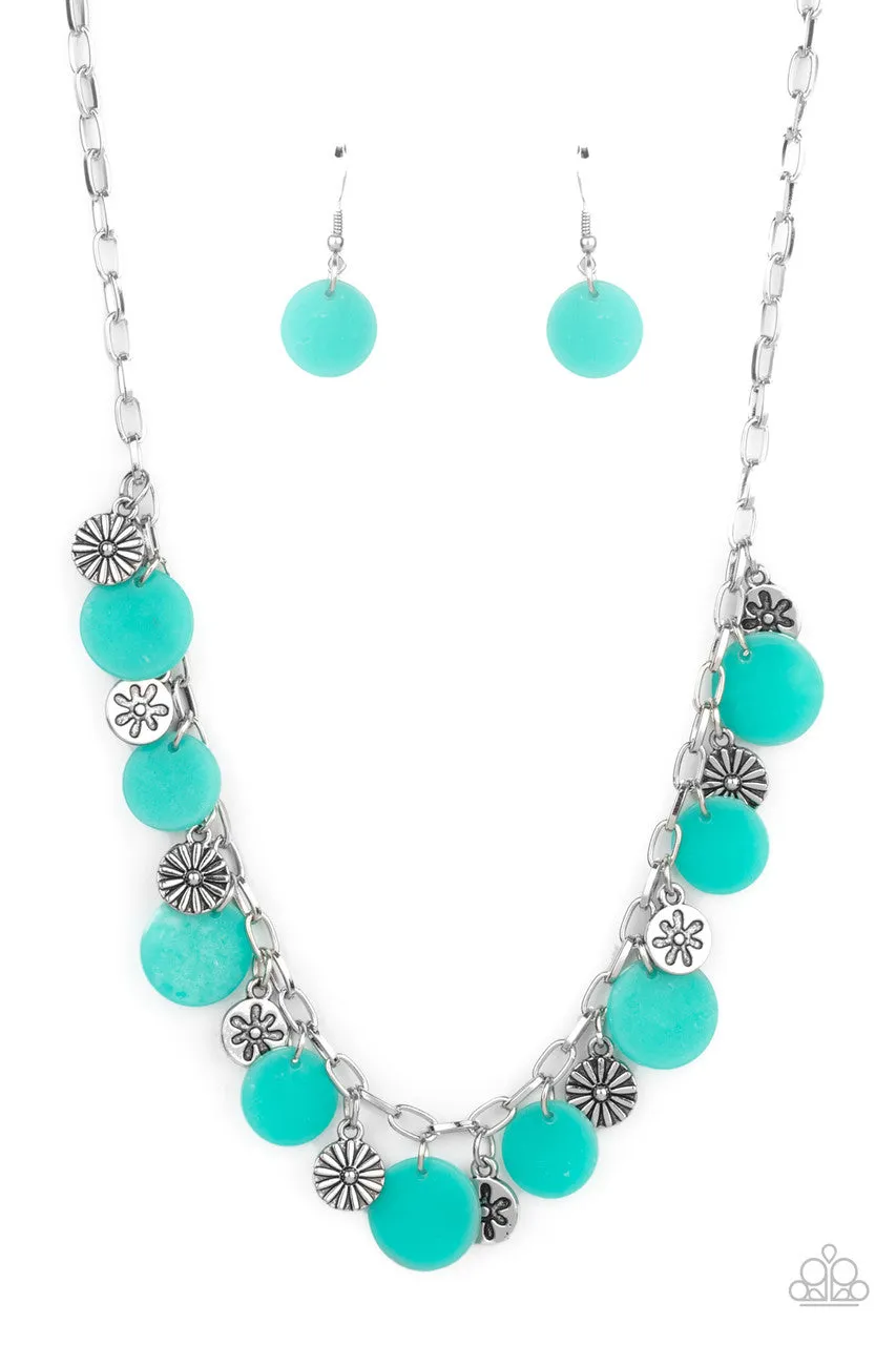 Flower Powered Blue Paparazzi Necklace