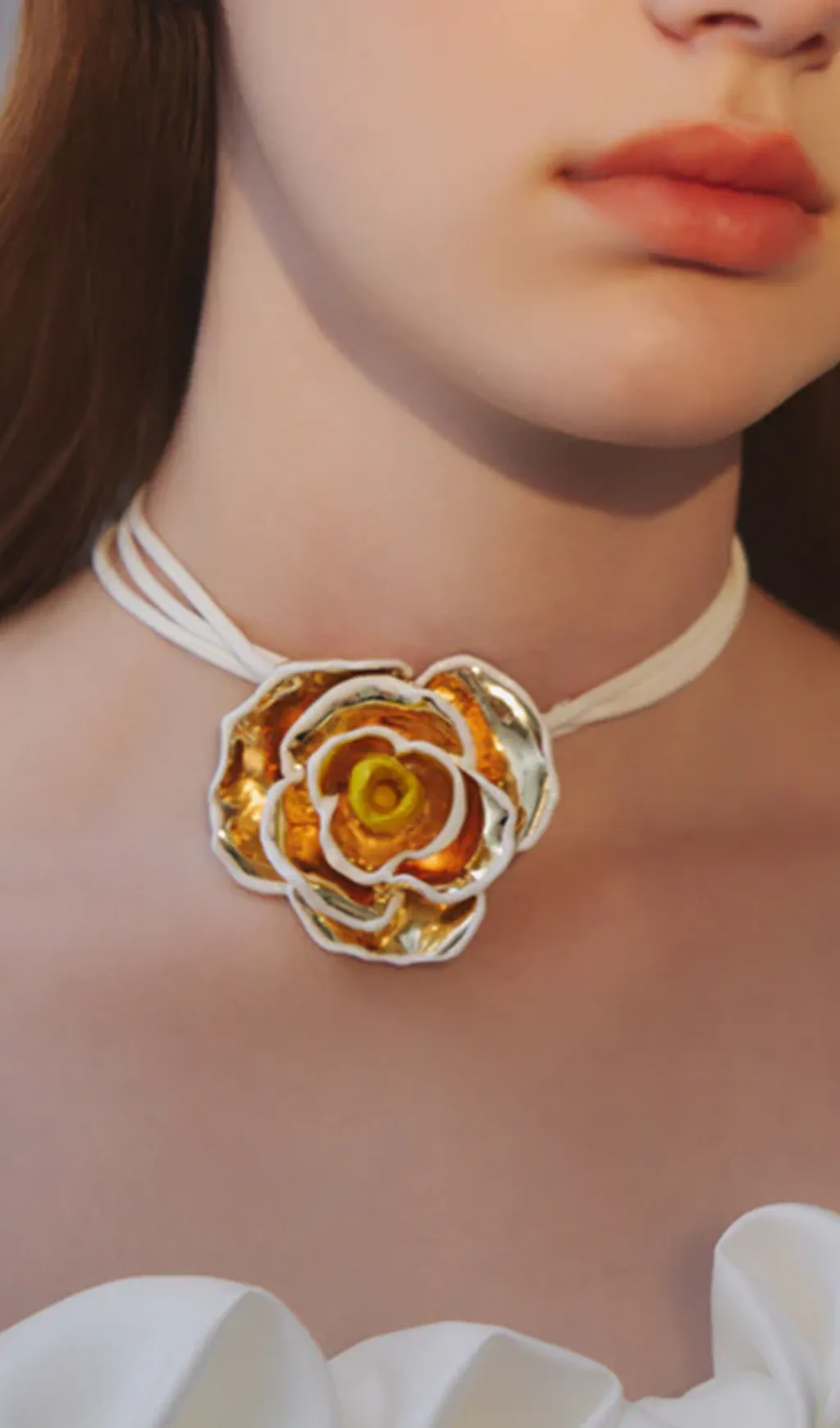 flower rose necklace