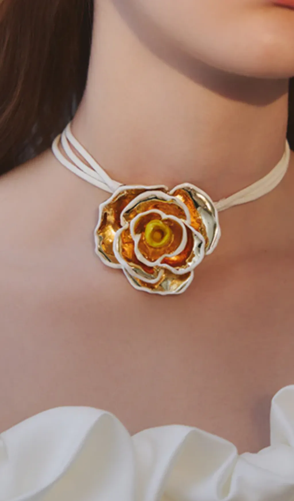 flower rose necklace
